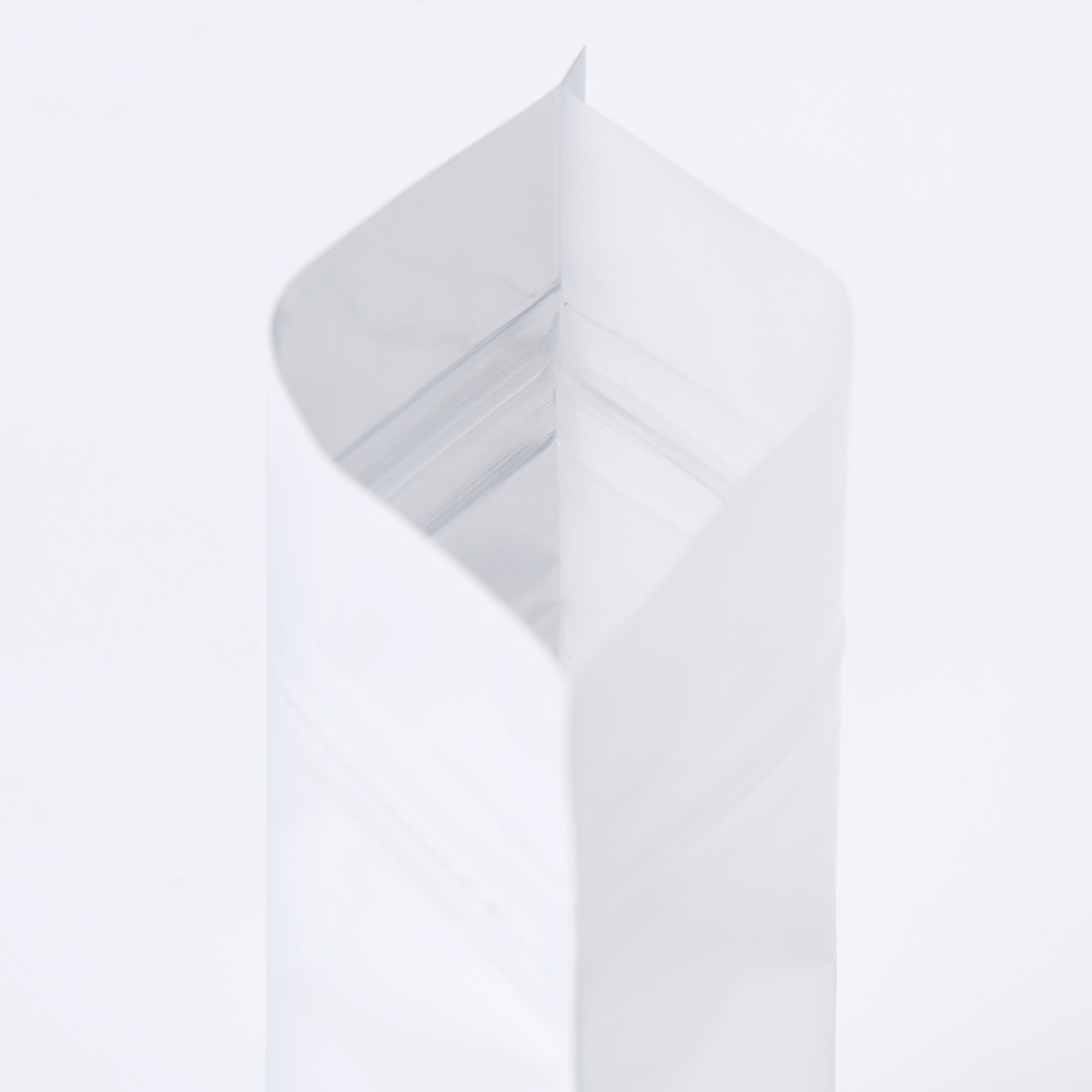 Half Off White Metallic Mylar Stand Strong® Bags