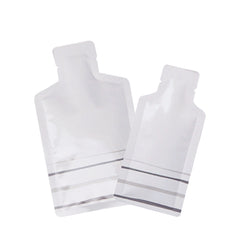Glossy Sunscreen White Aluminum Bottle Shape Open Bottom Bags
