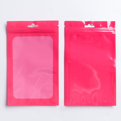 Glossy Magenta Purple Bordered Window QuickQlick® Bags with Butterfly Hang Hole