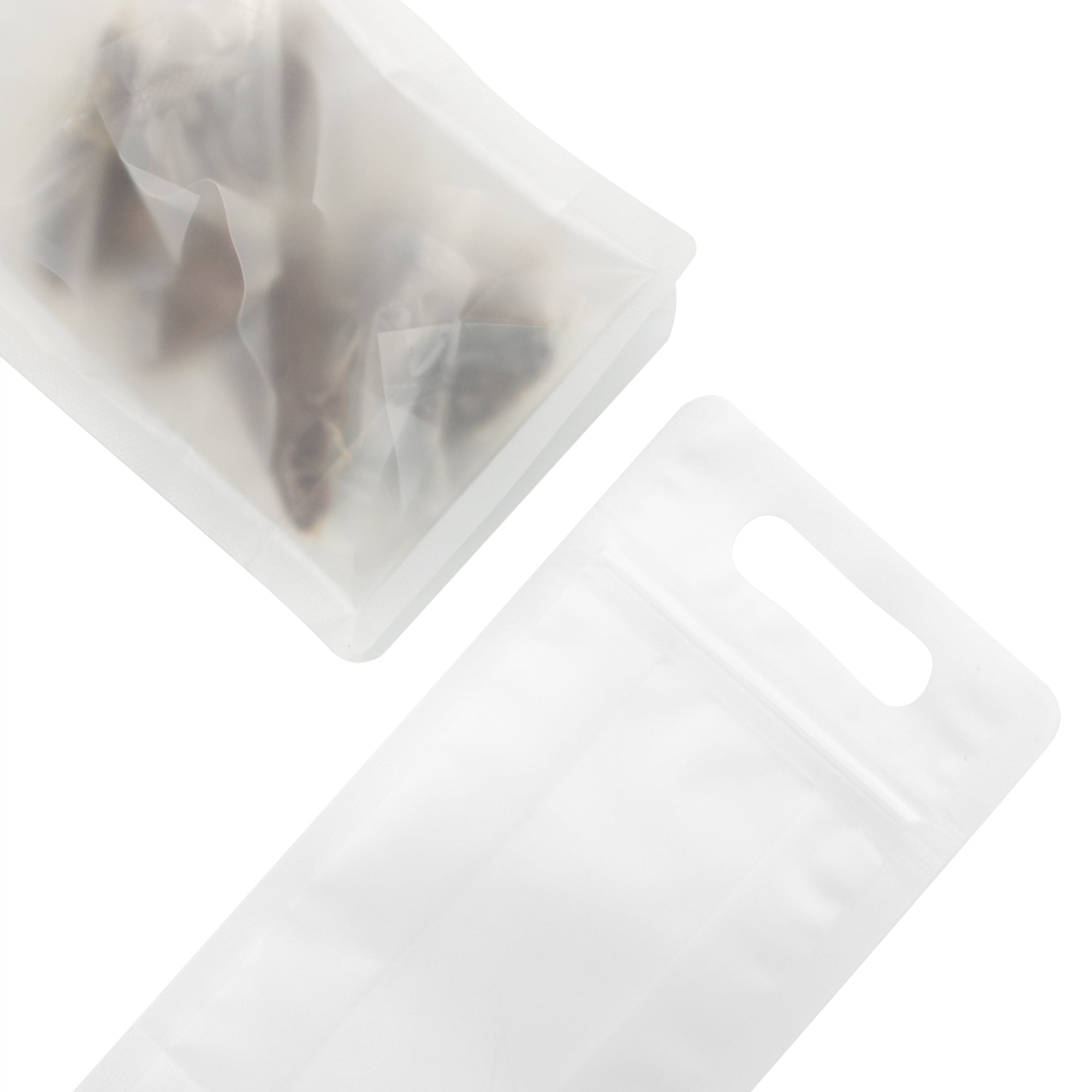 Frosted Polyethylene Side Gusset Stand Strong® Bags with Die-Cut Handles