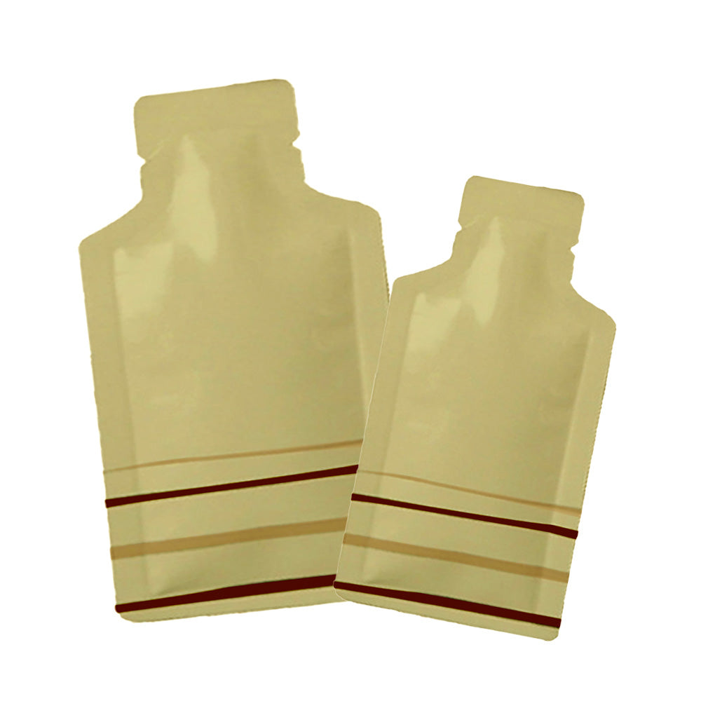 QQ Studio® Glossy Royal Jelly Gold Aluminum Bottle Shape Open Bottom Bags