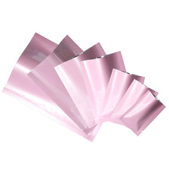 Glossy Valentine Pink Mylar Foil Open Fill Bags