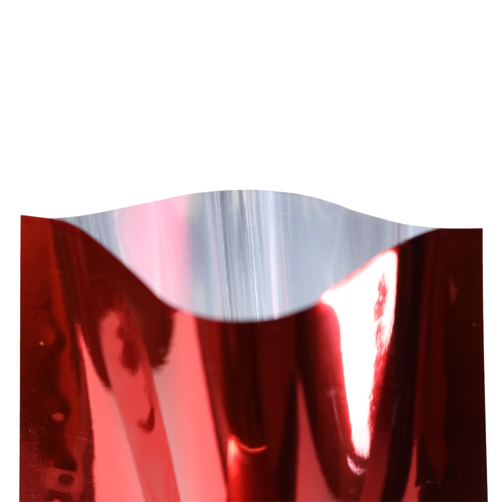 Glossy Red Ribbon Mylar Foil Open Fill Bags