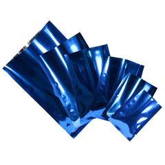 Glossy True Blue Mylar Foil Open Fill Bags