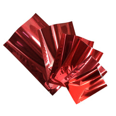 Glossy Red Ribbon Mylar Foil Open Fill Bags