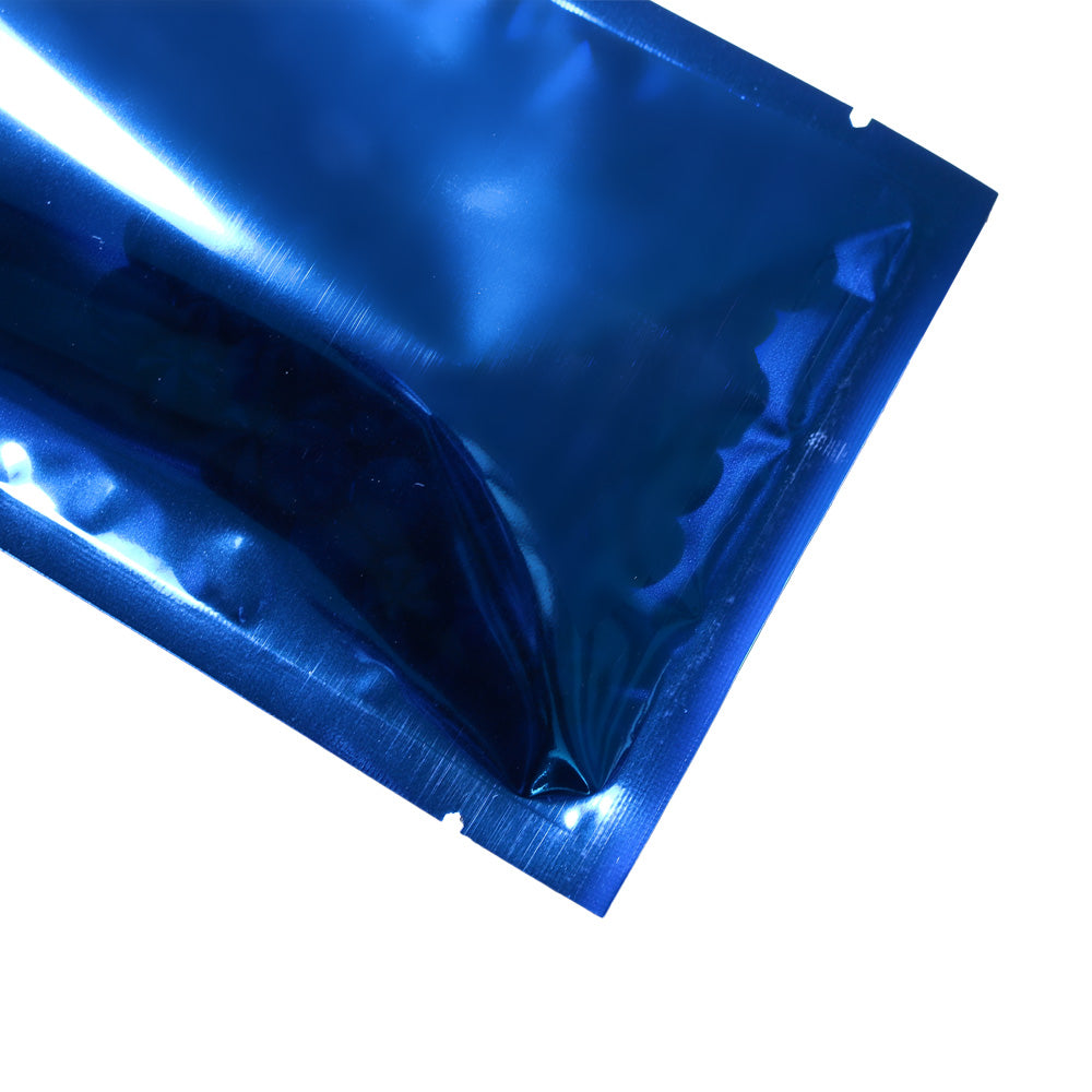 Glossy True Blue Mylar Foil Open Fill Bags