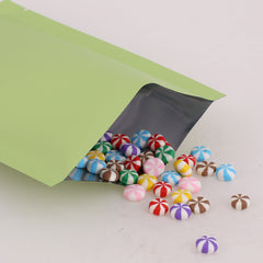 Matte Pastel Green Mylar Foil Open Fill Bags