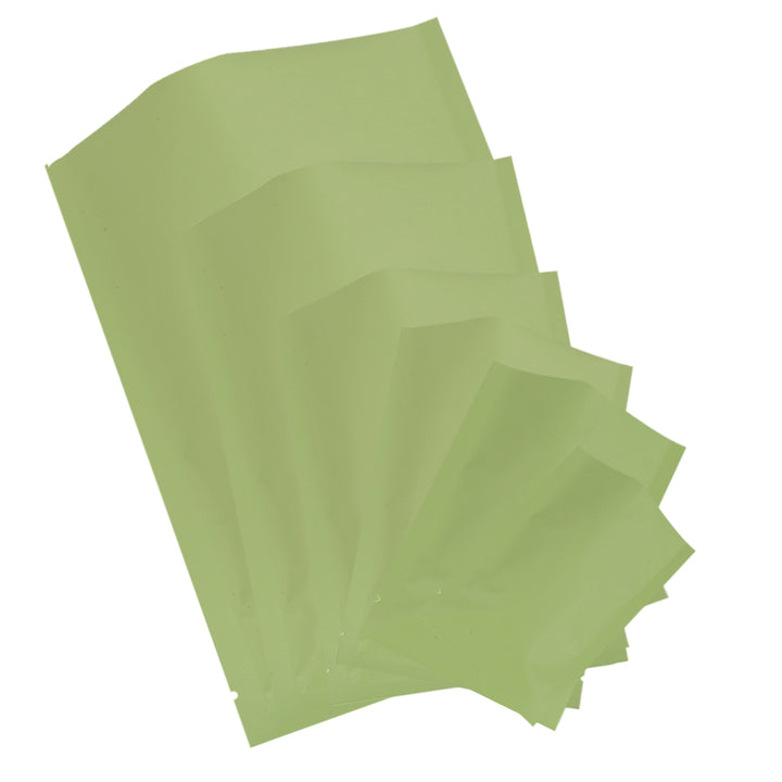 QQ Studio® Matte Pastel Green Mylar Foil Open Fill Bags