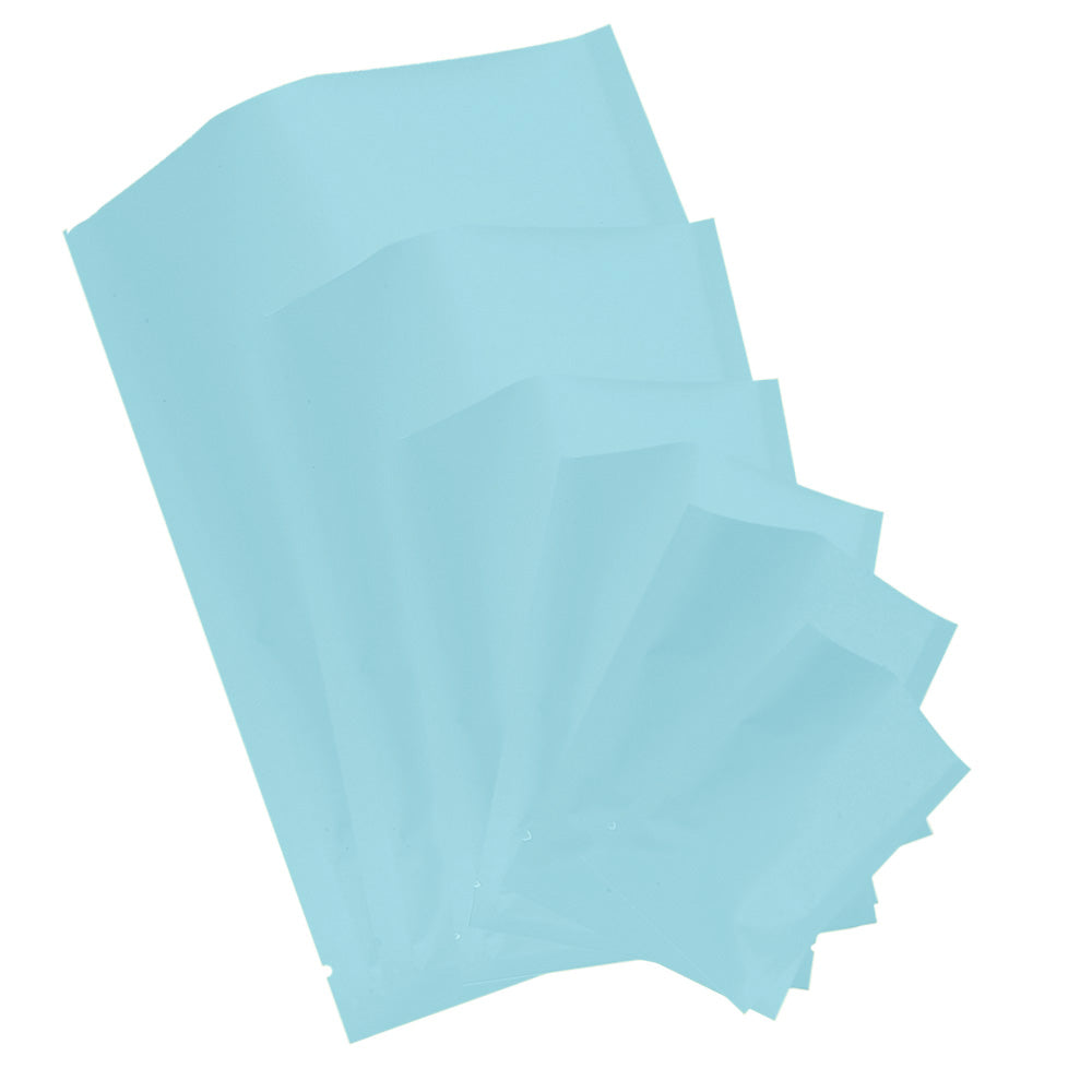 Matte Powder Blue Mylar Foil Open Fill Bags