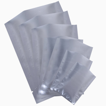 QQ Studio® Matte Nickel Silver Mylar Foil Open Fill Bags