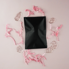 Matte Waxed Black Mylar Foil Open Fill Bags