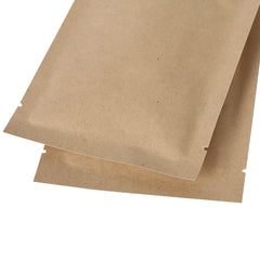 Natural Peanut Brown Kraft Mylar Foil Open Top Bags