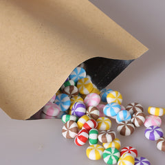 Natural Peanut Brown Kraft Mylar Foil Open Top Bags