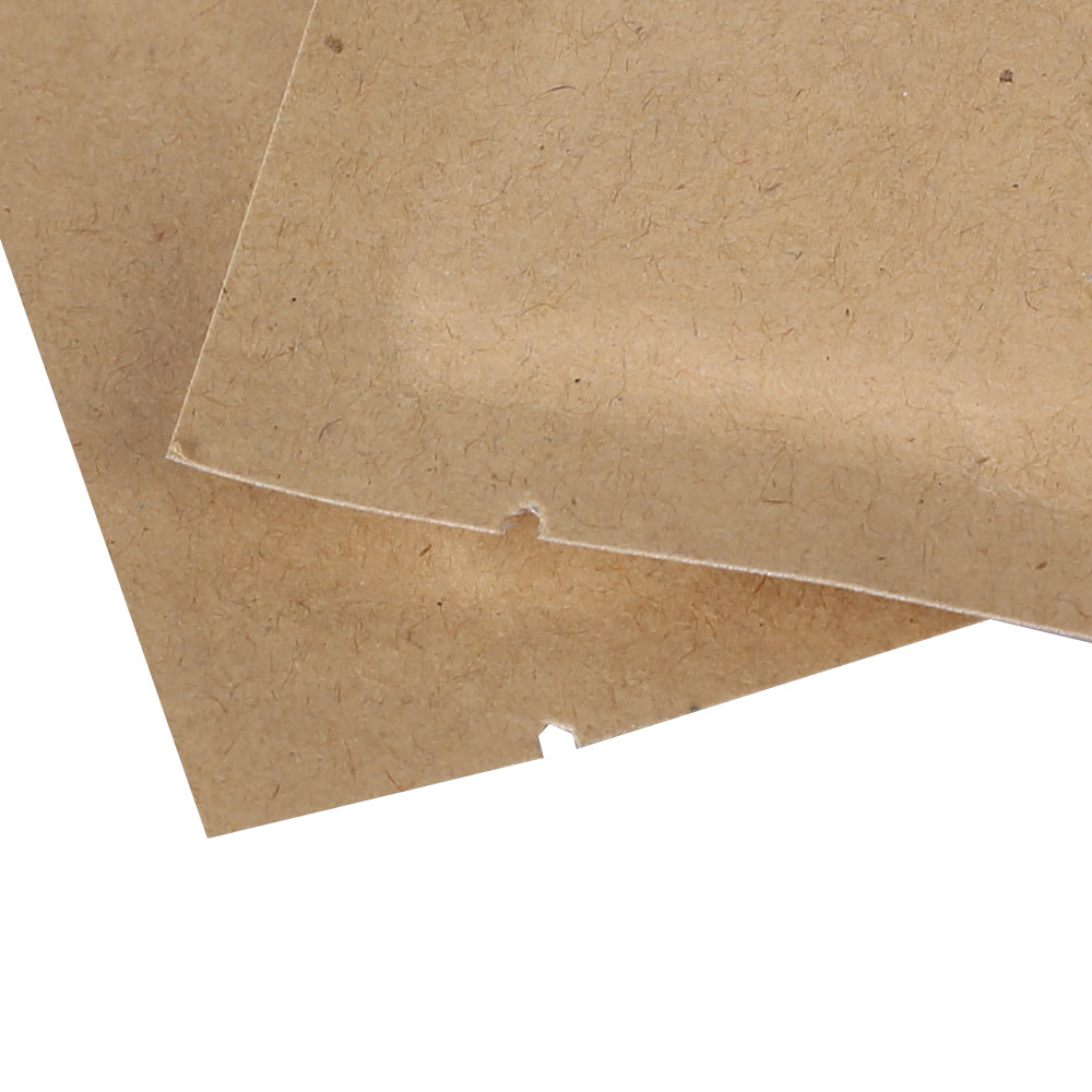 Natural Peanut Brown Kraft Mylar Foil Open Top Bags