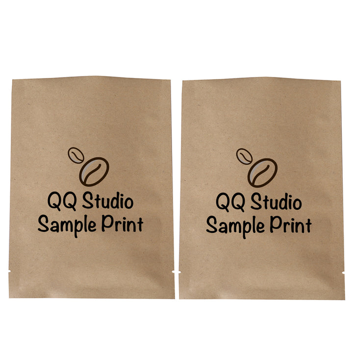 QQ Studio® Natural Kraft Mylar Foil Open Top Bags (Double Side Print)