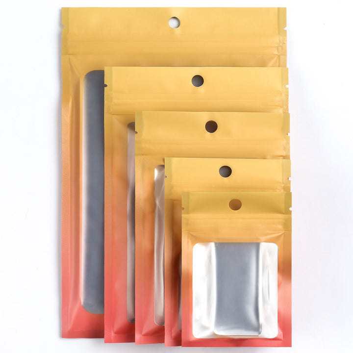 QQ Studio® Matte Jasper Orange Gradient QuickQlick® Bags with Translucent Window