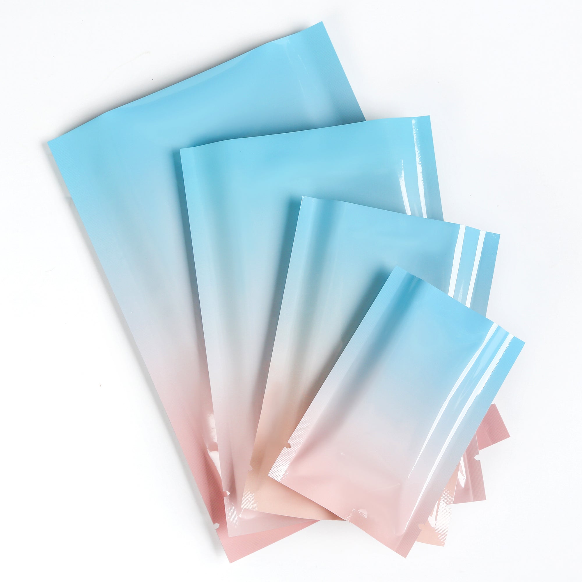 Glossy Double-Sided Cotton Candy Pink Ombre Gradient Mylar SlickSeal™ Bags