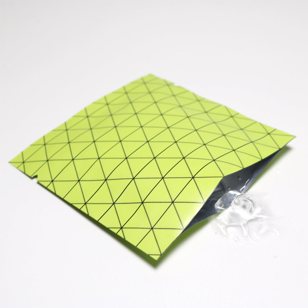 Grid Green Prism Design Aluminum Foil Open Top Bags