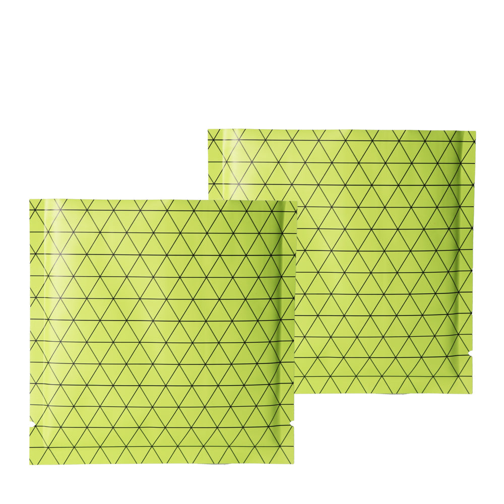 Grid Green Prism Design Aluminum Foil Open Top Bags