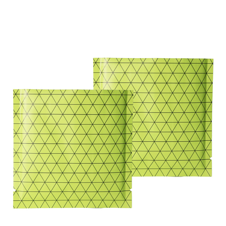 QQ Studio® Grid Green Prism Design Aluminum Foil Open Top Bags