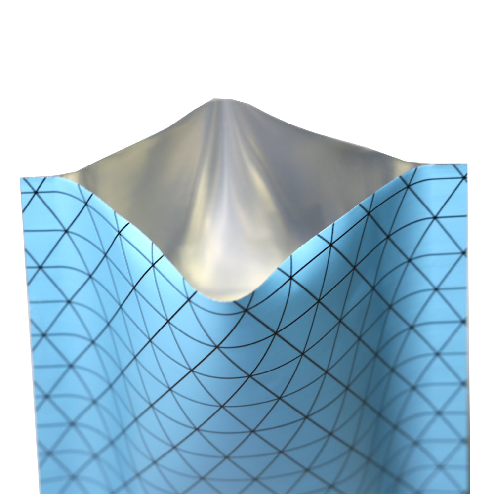 Trippy Blue Prism Design Aluminum Foil Open Top Bags