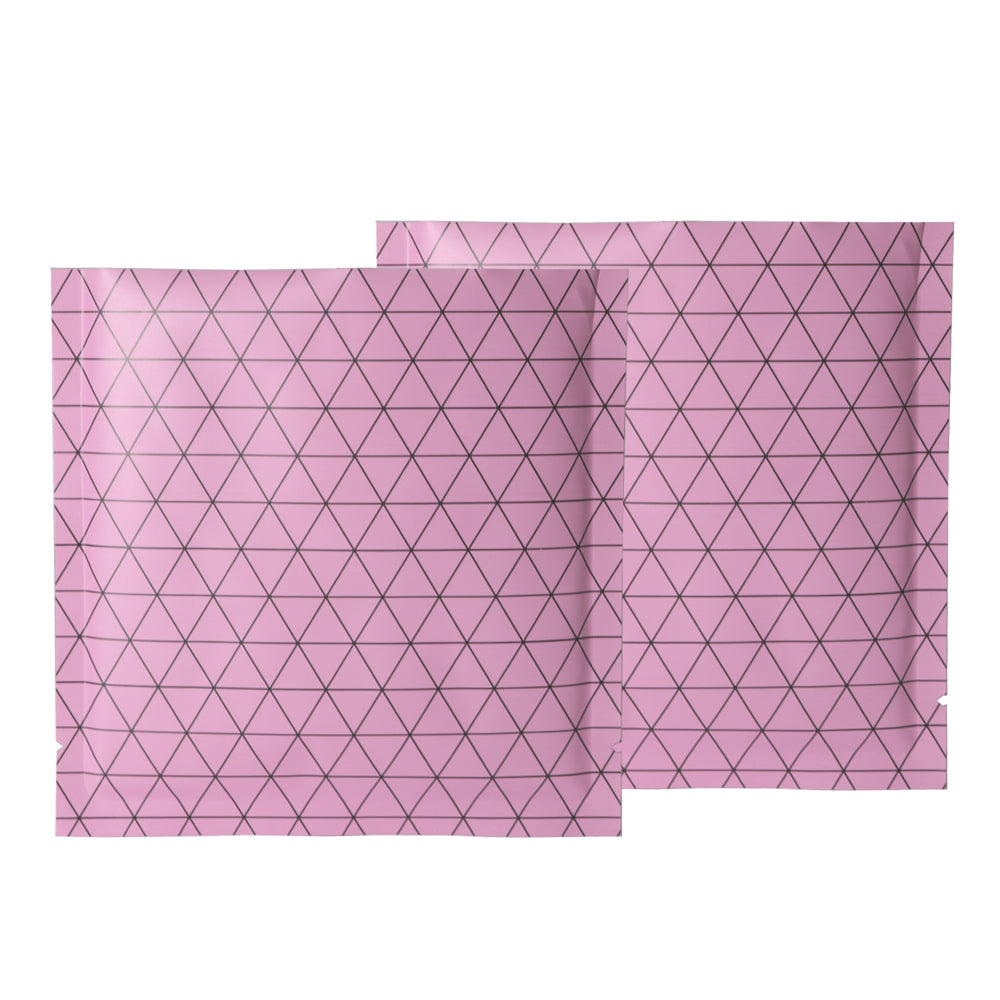 Perpendicular Pink Prism Design Aluminum Foil Open Top Bags