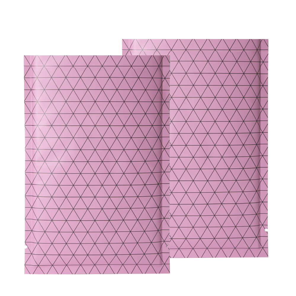 Perpendicular Pink Prism Design Aluminum Foil Open Top Bags