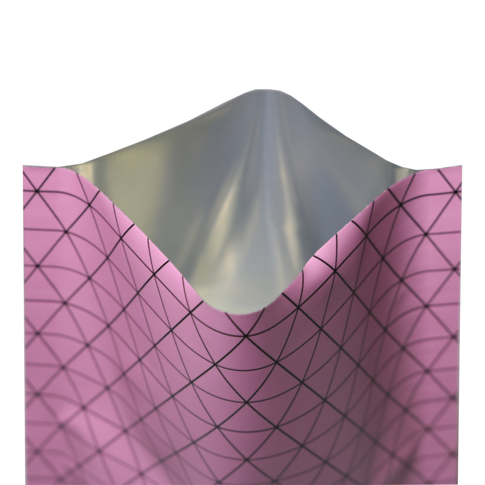 Perpendicular Pink Prism Design Aluminum Foil Open Top Bags