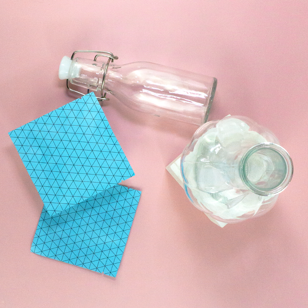 Trippy Blue Prism Design Aluminum Foil Open Top Bags