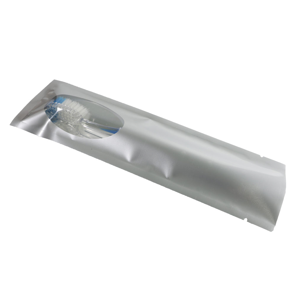 Iron Silver Metallized Open Top Bags with a Clear Oval Transparent Window