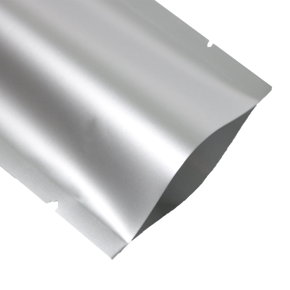 Iron Silver Metallized Open Top Bags with a Clear Oval Transparent Window