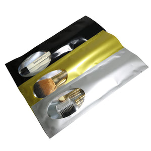 QQ Studio® Metallic Metallized Open Top Bags with an Oval Transparent Window