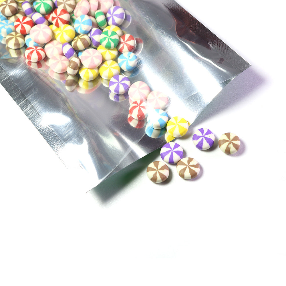 Half Green Lawn Matte Mylar Flat Open Top Bags