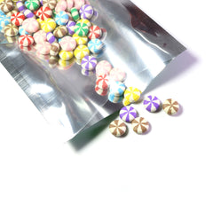 Half Green Lawn Matte Mylar Flat Open Top Bags