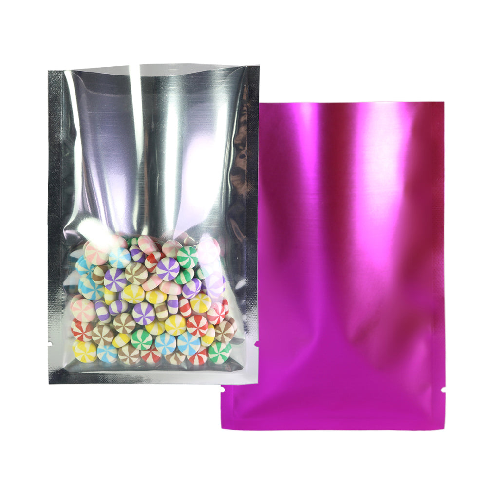 Matte Half Promising Pink Mylar Flat Open Top Bags