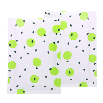 White with Kiwi Green Polka Dot Aluminum Open Top Bags