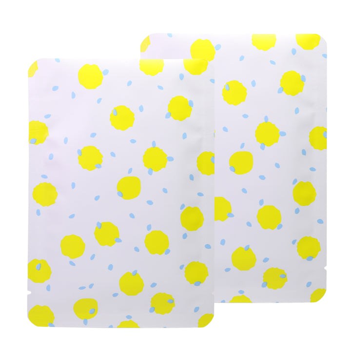 QQ Studio® White with Pineapple Yellow Polka Dot Aluminum Open Top Bags