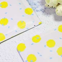 White with Pineapple Yellow Polka Dot Aluminum Open Top Bags