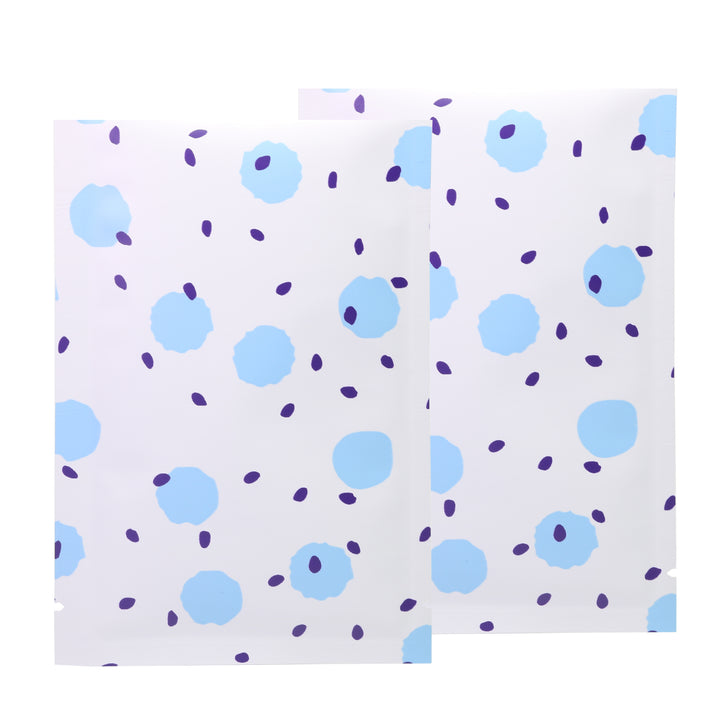 QQ Studio® White with Berry Blue Polka Dot Aluminum Open Top Bags