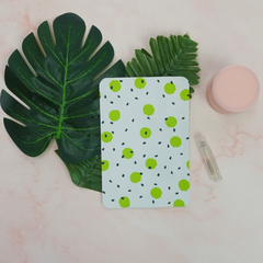 White with Kiwi Green Polka Dot Aluminum Open Top Bags