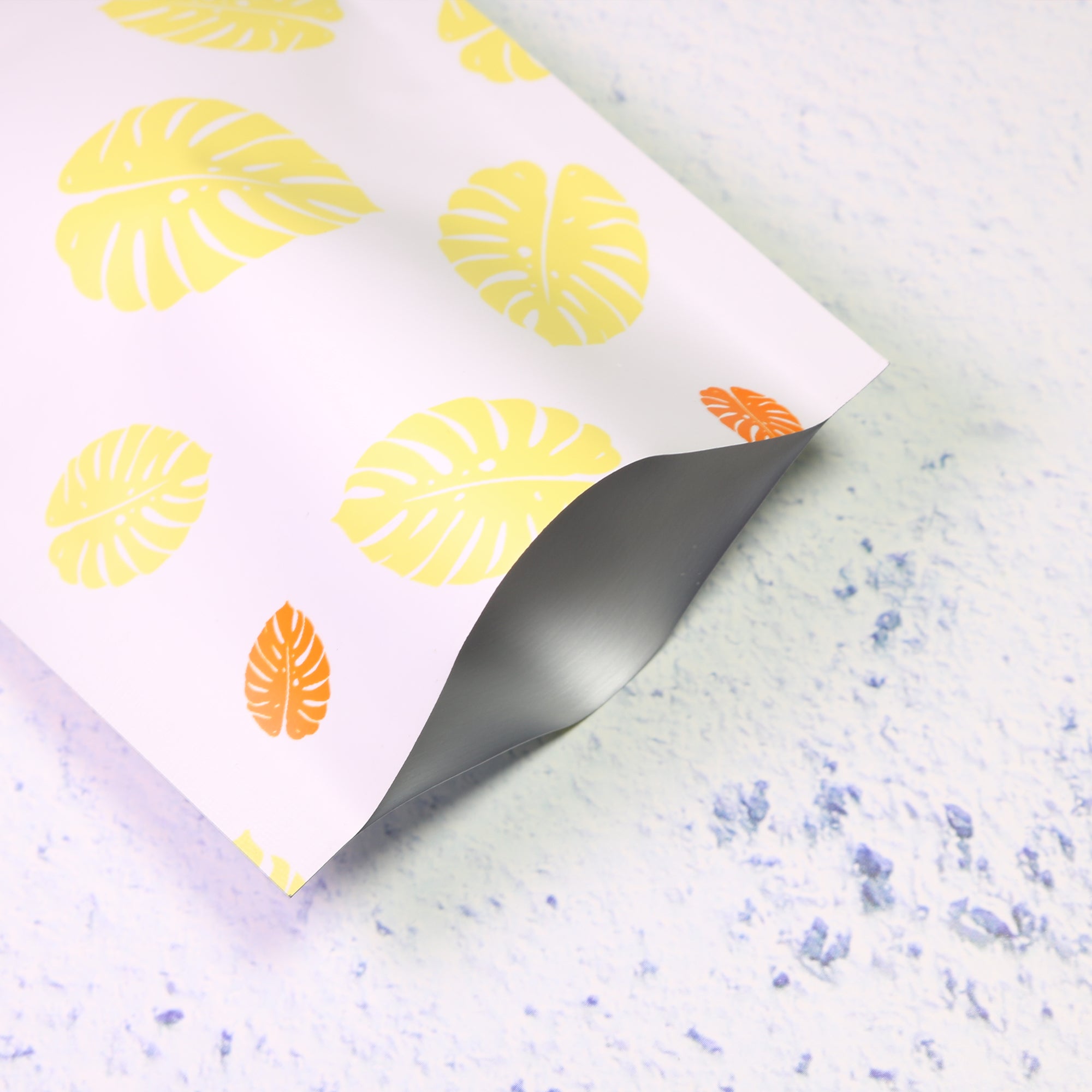 Autumn Yellow Leaf Design Aluminum Open Top Bags