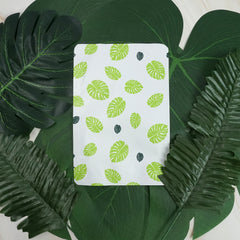 Tropical Green Leaf Design Aluminum Open Top Bags