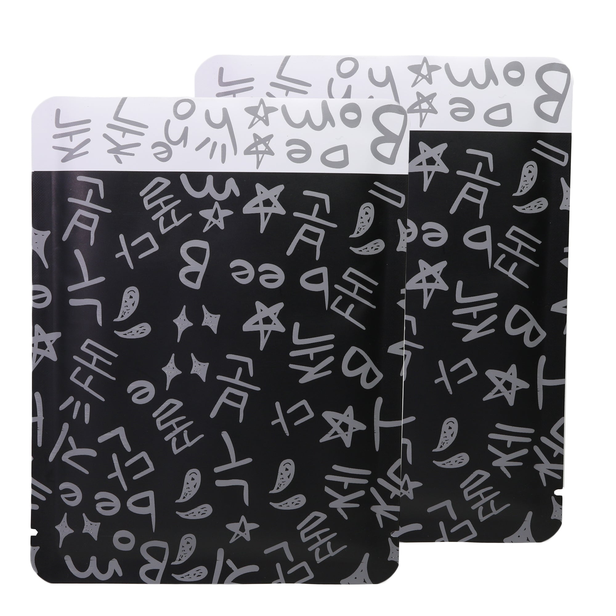 Graffiti Chalkboard Black Aluminum Open Top Bags