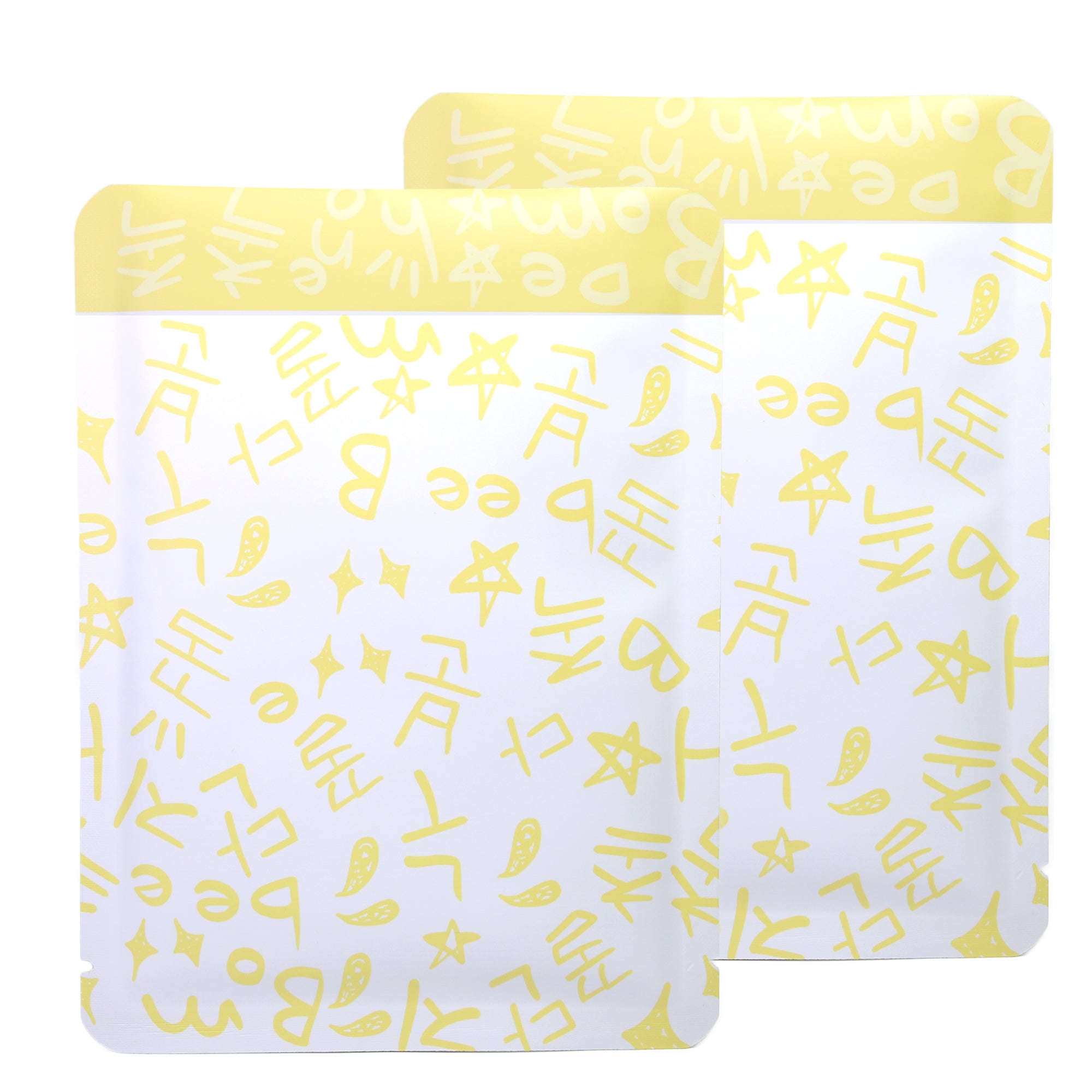 Bumblebee Yellow Graffiti Letters Design Aluminum Open Top Bags