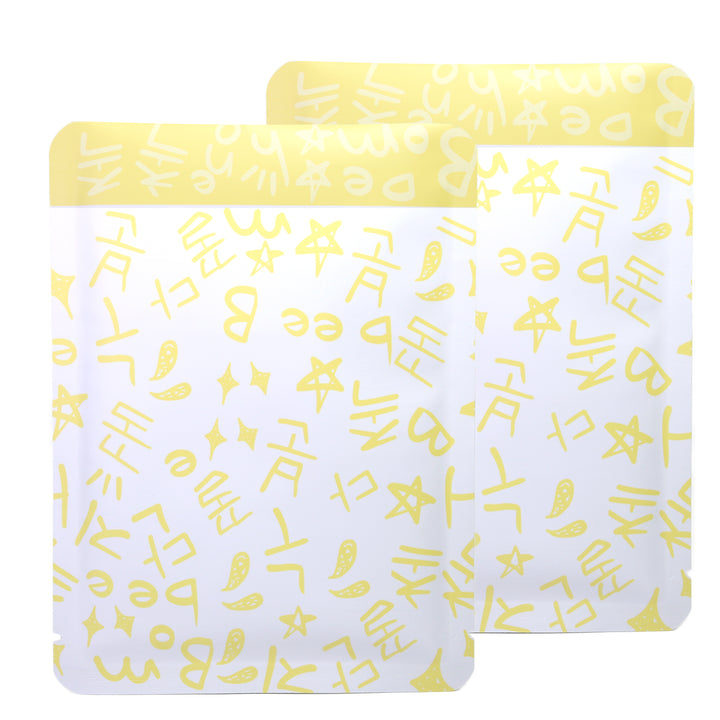 QQ Studio® Bumblebee Yellow Graffiti Letters Design Aluminum Open Top Bags
