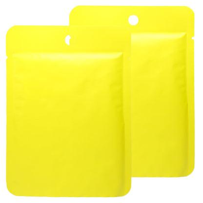 QQ Studio® Matte Citrus Yellow Bottom Fill Aluminum Bags with Round Hang Hole