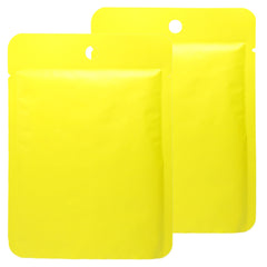 Matte Citrus Yellow Bottom Fill Aluminum Bags with Round Hang Hole