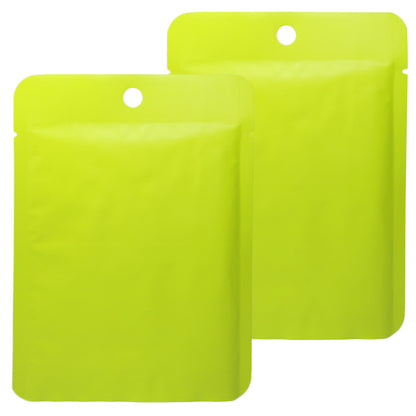 QQ Studio® Matte Lime Green Bottom Fill Aluminum Bags with Round Hang Hole