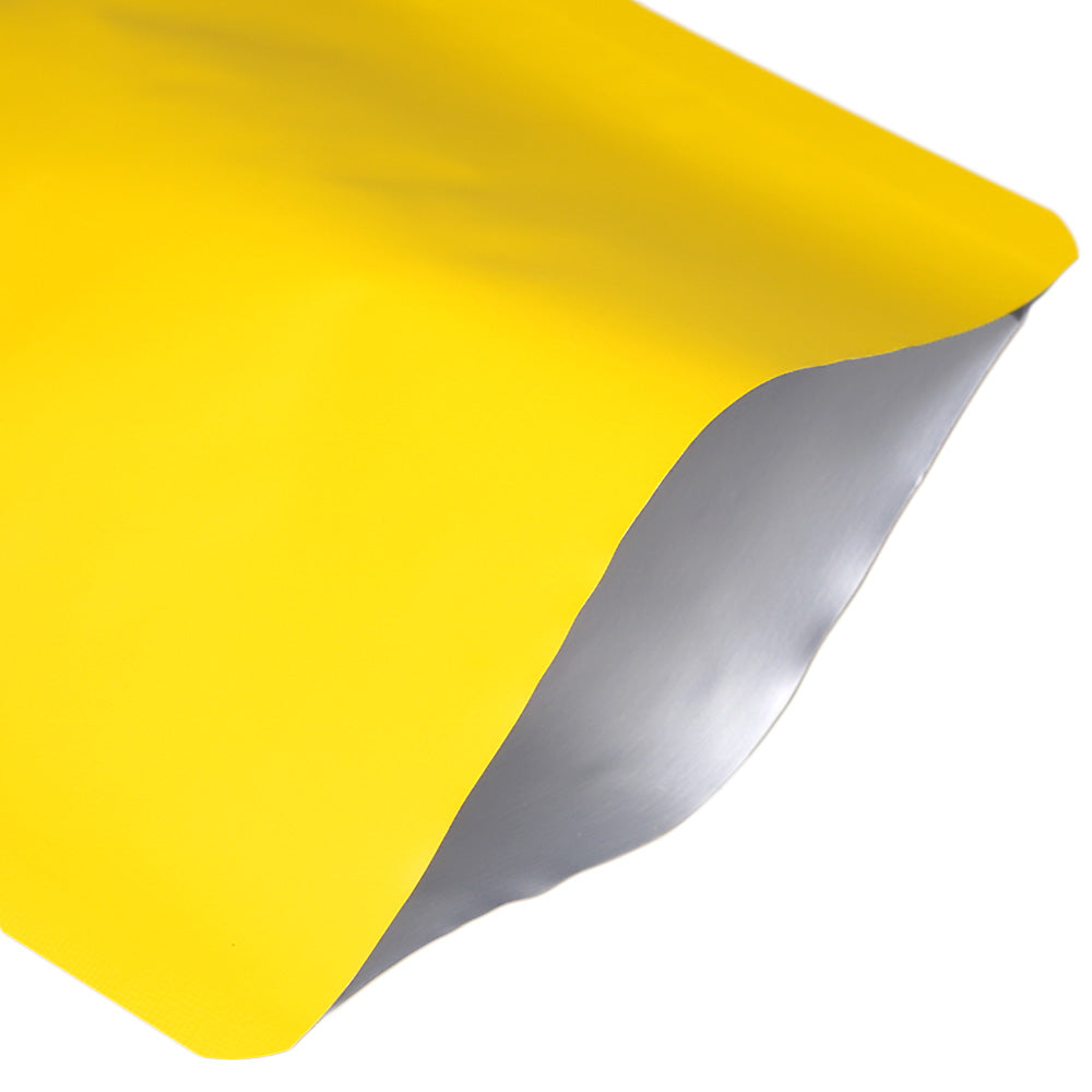 Matte Amber Gold Bottom Fill Aluminum Bags with Round Hang Hole