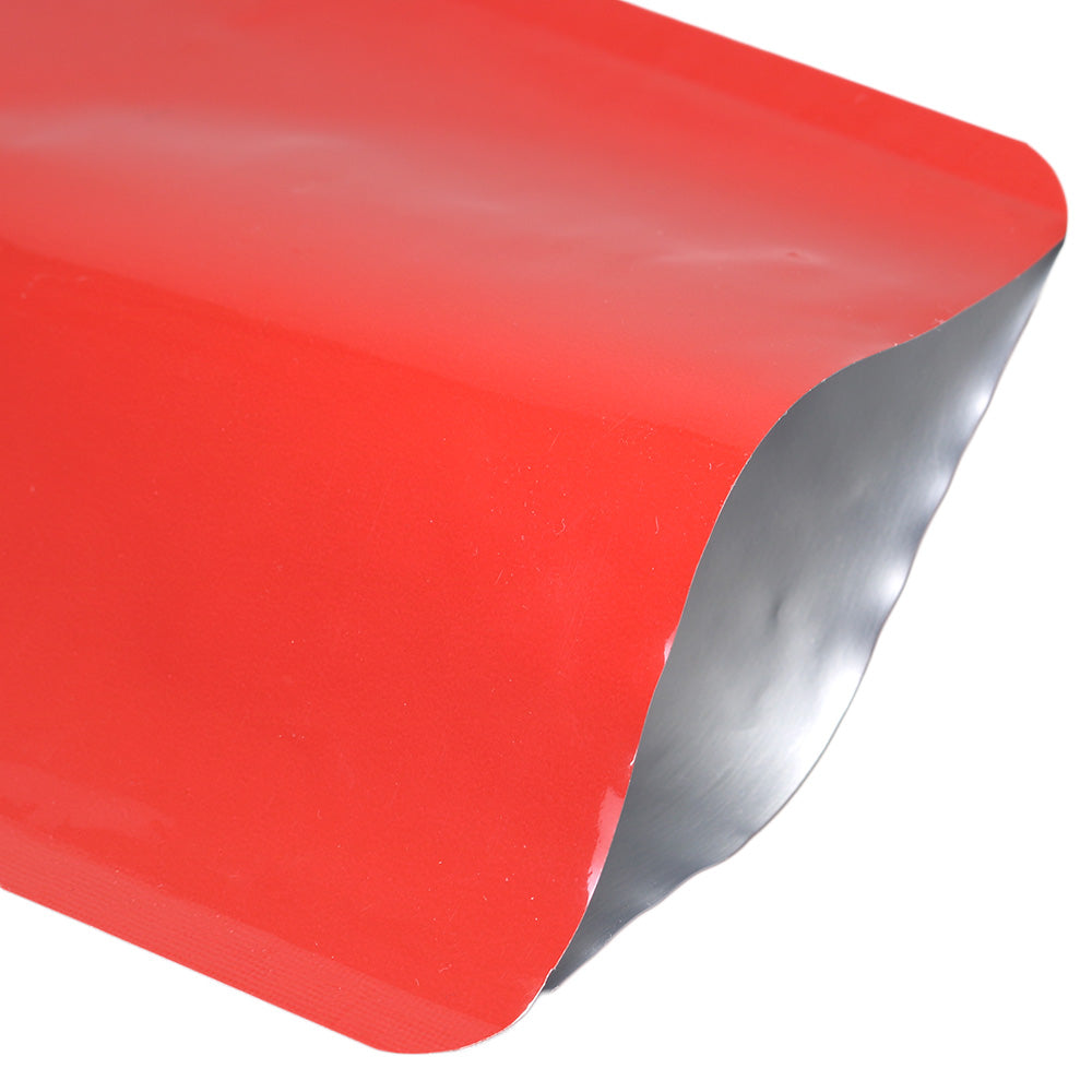 Glossy Crimson Red Bottom Fill Aluminum Bags with Round Hang Hole